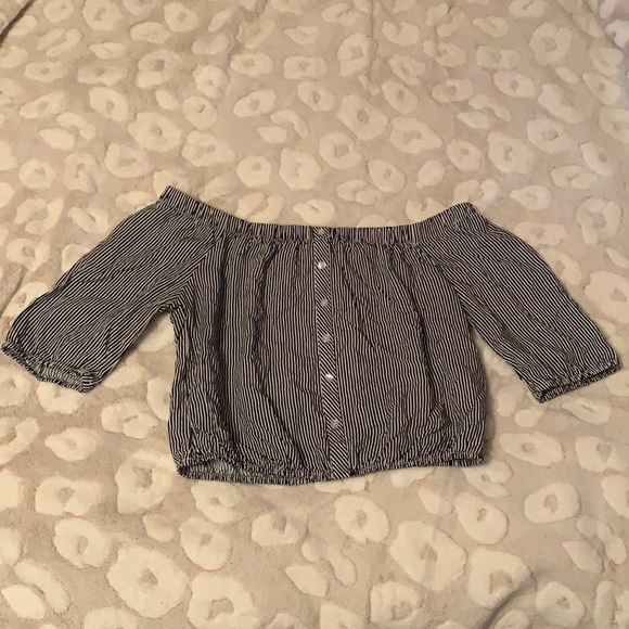 Black & White Off the Shoulder Top. Size M. - Picture 1 of 1